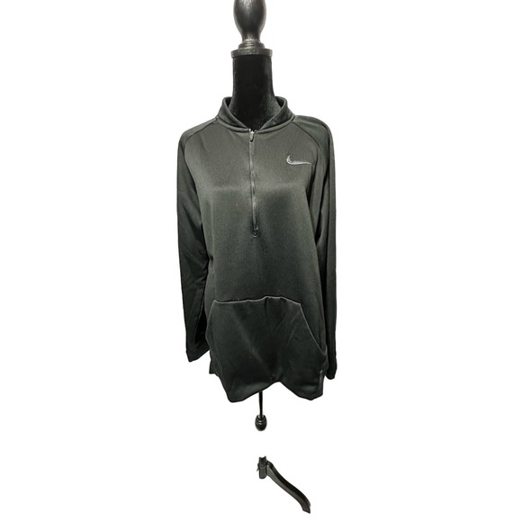 Nike DRI-FIT Black Half Zip‎ Pullover Hoodie Size Mens L - Picture 1 of 4